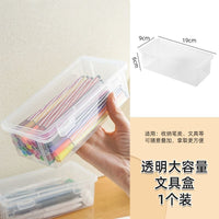 Large Capacity Transparent Pencil Case for Kids, Multifunctional Storage Box for Colored Pencils and Crayons