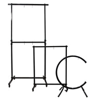 NaturSpace Yoga Meditation Gong Stand with Wheels, Black Square Tube Frame for Sound Healing Gongs