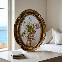 European Retro Carved Resin Photo Frame for Wall or Tabletop Display