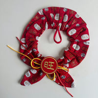 Pet Wedding Scarf Collar with Bow Tie for Cats and Dogs, Festive Red Accessory for New Year Celebrations