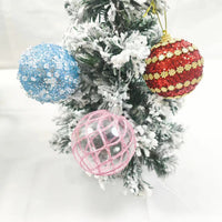 Christmas Glitter Ball Ornaments Set for Holiday Party Decoration