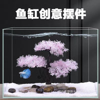 Artificial Snowflake Pink Welcome Pine Bonsai for Aquarium Decoration