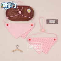 Adjustable Pet Bandana Scarf for Small Dogs and Cats, Solid Color and Polka Dot Designs