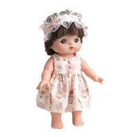 Doll Clothes Retro Lace Dress with Headband for 25cm Milu and 30cm Potato Dolls