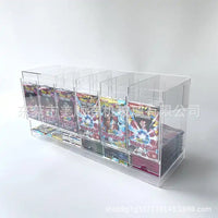 Acrylic Trading Card Organizer Box with 3 or 6 Slots, Open or Lidded