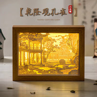 DIY Chinese Style Paper Carving Lamp Kit with 3D Model and Tools