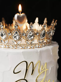 Crystal Crown Cake Topper for Birthdays and Celebrations