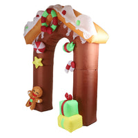 Inflatable Gingerbread Man Archway Christmas Decoration, 2.5m Outdoor Holiday Display