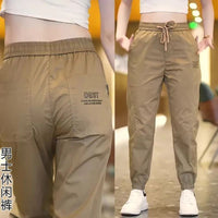 Unisex Ice Silk Jogger Pants with Back Pocket for Summer Work & Casual Wear
