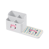 Cute Cat Diatomaceous Earth Toothbrush Holder with Stainless Steel Wash Cup for Bathroom Vanity