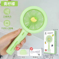 Portable USB Rechargeable Mini Handheld Fan with Desktop Stand, 3-Speed Quiet Operation