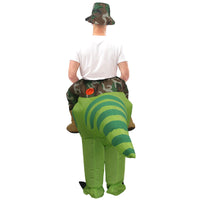 Inflatable Dinosaur Rider Costume for Adults and Kids - T-Rex Halloween Party Outfit