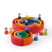 Montessori Rainbow Stacking Blocks Creative Arch Tower for Kids Color Recognition