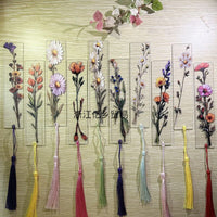 Acrylic Flower Bookmark Set with Tassels, 10-Pack