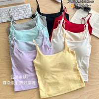 Women's Padded Camisole Tank Top with Built-in Bra for Summer