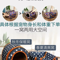 All-Season Enclosed Pet House for Cats and Small Dogs, Indoor Villa Style Pet Bed