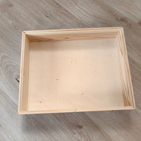 Unfinished Pine Wood Storage Box Desktop Organizer Tray Gift Box