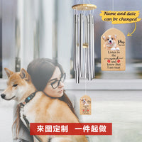 DIY Pet Memorial Wind Chime with Engravable Wooden Tag for Cats and Dogs