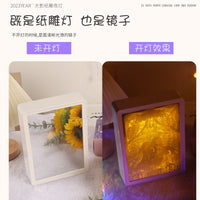 Creative 3D Paper Carving LED Night Light with Mirror, DIY Material Kit for Valentine's Day, Birthdays, and Gifts