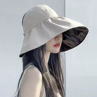 UV Protection Sun Visor Hat for Women, Wide Brim Empty Top Fisherman Cap for Outdoor Travel