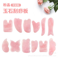 Rose Quartz Gua Sha Massage Tool for Face and Body - Acupressure and Lymphatic Drainage