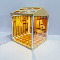 DIY Miniature Dollhouse Kit with Dust Cover and Lights