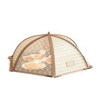 Foldable Food Cover Tent with Floral Lace Trim, Reusable Mesh Screen Food Protector for Indoor/Outdoor Dining