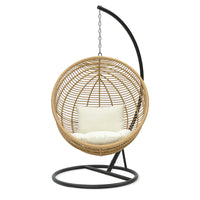 Indoor/Outdoor Rattan Woven Egg Chair Swing for Balcony Patio