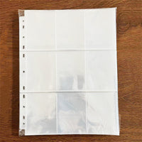 9-Pocket A4 Transparent Card Album Refill Pages for Game Cards and Collectibles, Double-Sided PP Sleeves, 3-Hole/11-Hole Punch