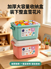 Kids' Snowflake Interlocking Building Blocks Set with Storage, Educational Construction Toy for Toddlers and Preschoolers