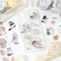 Twilight Lucky Cat PET Glitter Tape for DIY Scrapbooking and Card Decoration
