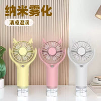 Portable Handheld Misting Fan with Lanyard, USB Rechargeable Mini Desk Fan with Large Mist Volume