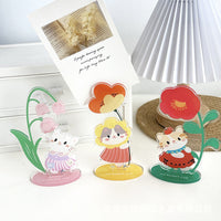 Acrylic Standing Memo Clip Desk Cartoon Gift Photo Clip Vertical Message Design Keepsake Photo Frame