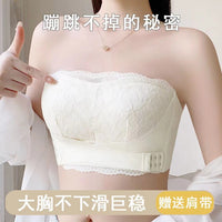 Strapless Minimizer Bra for Women, Anti-Slip, Gathered, Thin Cup
