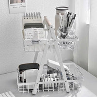 Minimalist Iron Art Desk Organizer Basket for Stationery, Books, and Sundries