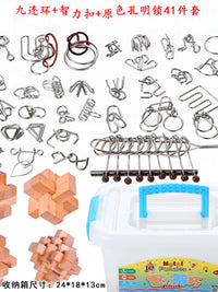 9-Link Puzzle Set Metal Brain Teaser for Kids and Adults, Chinese Classical Educational Toy