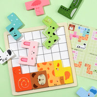 Kids' Educational Animal & Vehicle Logic Puzzle Board Game for Brain Training