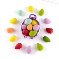 Makeup Sponge Set with Mini Suitcase, 9-Piece Waterdrop Puff Set