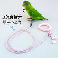 Parrot Flight Training Leash with Alloy Foot Ring, Lightweight Outdoor Tether, 140 cm