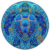 Animal Shaped Wooden Jigsaw Puzzle for Adults, High Difficulty Turtle Brain Teaser Toy
