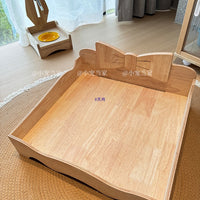 Vintage Wooden Pet Bed for Cats and Dogs, Danish Style Pet Nest, Ready to Ship, Includes Sleeping Mat