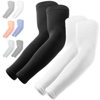 UV Protection Cooling Arm Sleeves for Golf, Cycling, Driving - Unisex Sun Protection Fingerless Ice Silk Sleeves