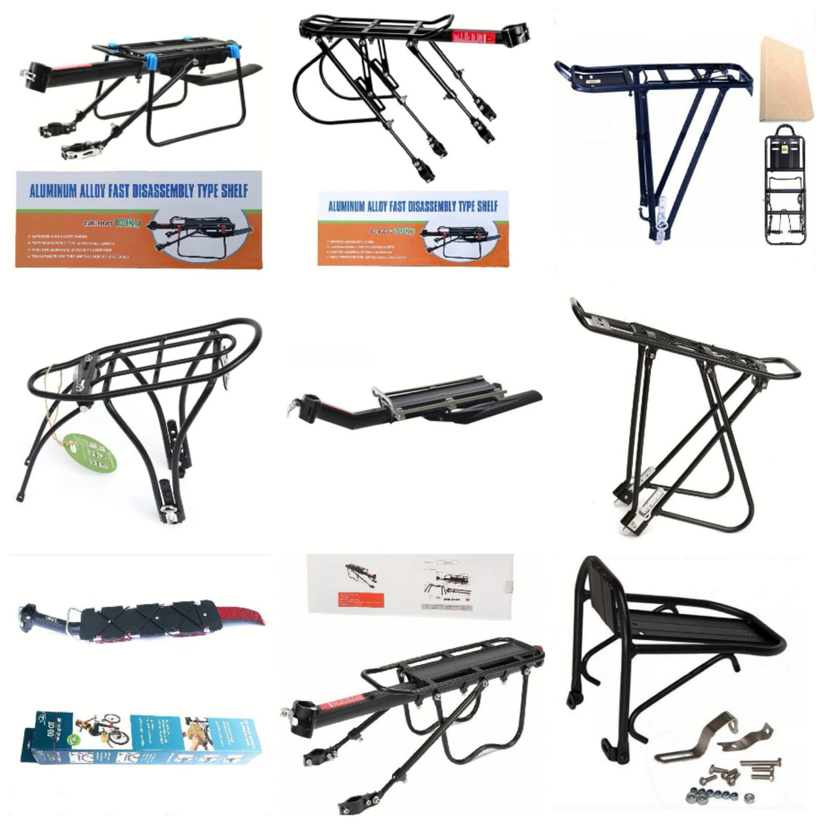 Mountain Bike Aluminum Alloy Quick Release Rear Rack for Disc/V-Brake Bicycles