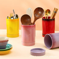 European Style Rainbow Ceramic Chopstick Holder with Drainer