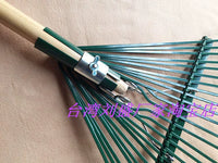 Taiwan Liusheng R-24 Spring Flat Tooth Rake for Leaves and Soil Loosening, Stainless Steel Garden Tool