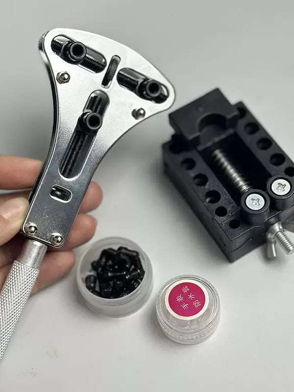 Watch Case Opener Repair Tool Kit with Waterproof Paste and Holder