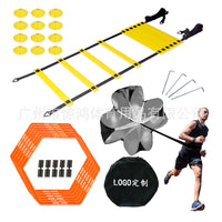 Soccer Basketball Training Equipment Set - Agility Ladder, Cones, Hurdles, Resistance Parachute, Agility Ring for Speed & Fitness