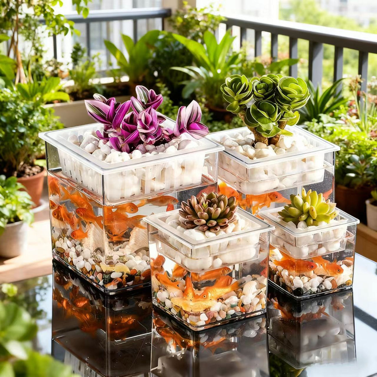 Miniature Creative Hydroponic Planter for Succulents and Micro-Landscape Office Decor