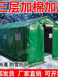 Heavy-Duty Waterproof Insulated Canvas Tent for Outdoor Construction, Emergency Relief, and Farming