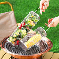 Portable Stainless Steel BBQ Roasting Basket for Outdoor Camping Grilling